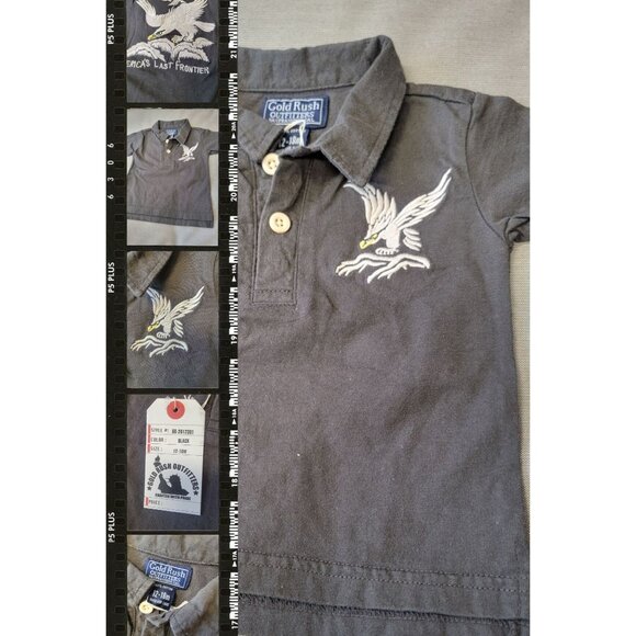 Vintage Gold Rush Outfitters Baby Polo Shirt Embroidered Eagle Design 100% Cotto - Picture 1 of 9